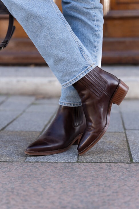 brown leather Boobies boots