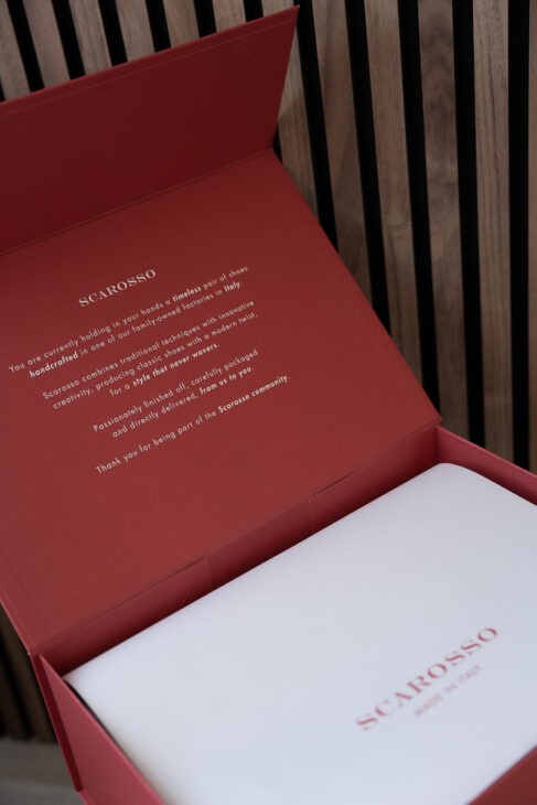 Red box of Scarosso shoes