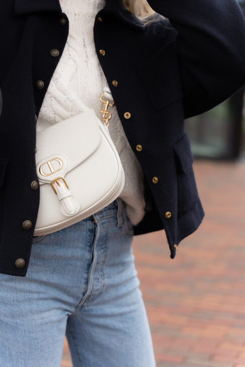 Dior bobby bag and wool jacket from Massimo Dutti